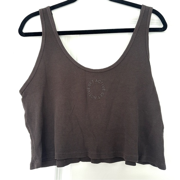 SET Active Brown Ribbed Tank Top - Picture 2 of 4